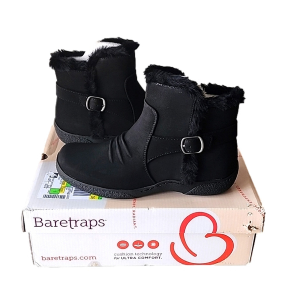 Baretraps Avita Cold-Weather Ankle Booties NIB Size 8 in Black